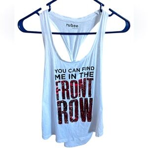 Cyclebar Women’s Medium Rubee Tank Top White You Can Find Me In The Front Row